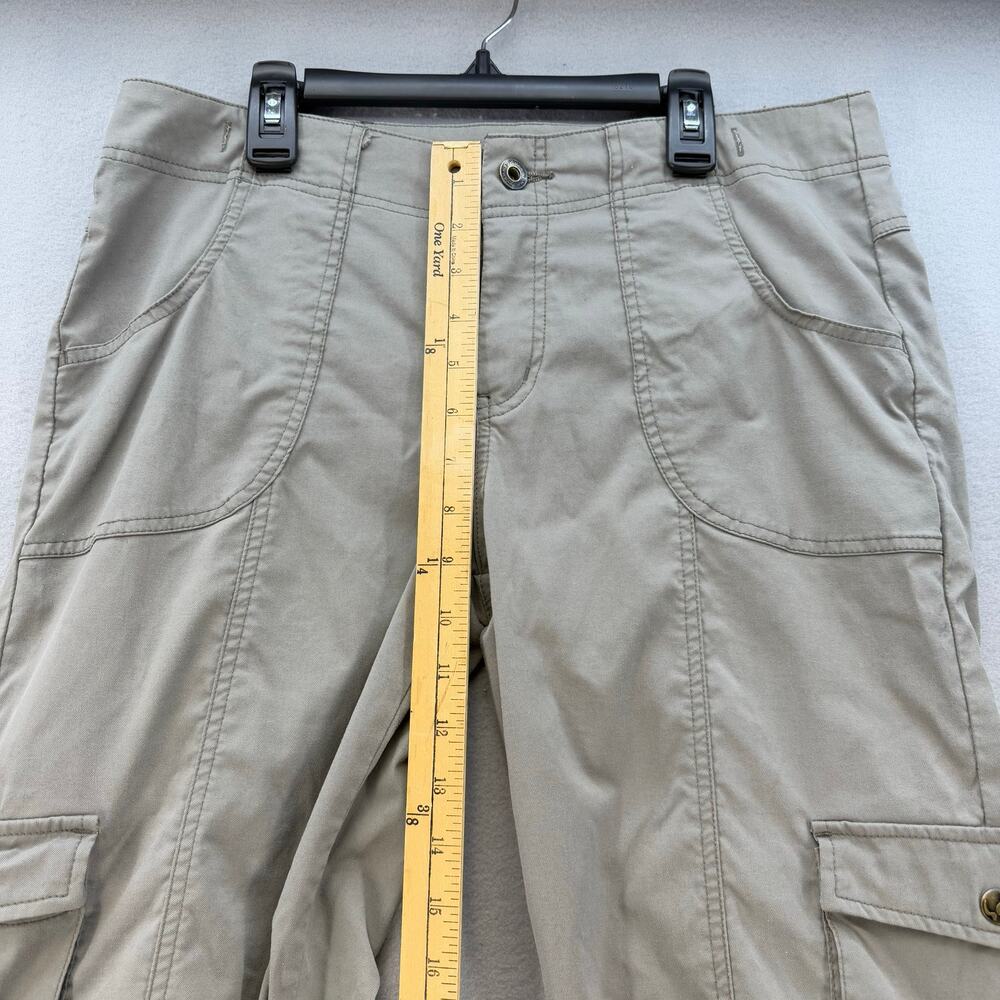 prAna Hiking Pants Women's 12 Tan Breathe Convertible Zip Off Cargo Gorpcore - Picture 13 of 15
